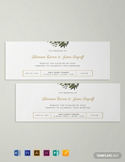 wedding invitation ticket template