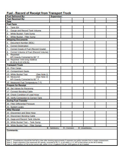 weekly vehicle inspection checklist form template