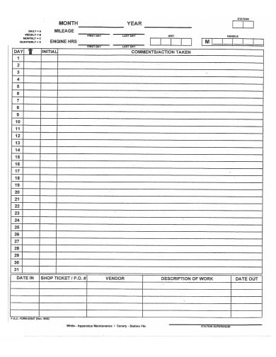 weekly-vehicle-inspection-report-form-template
