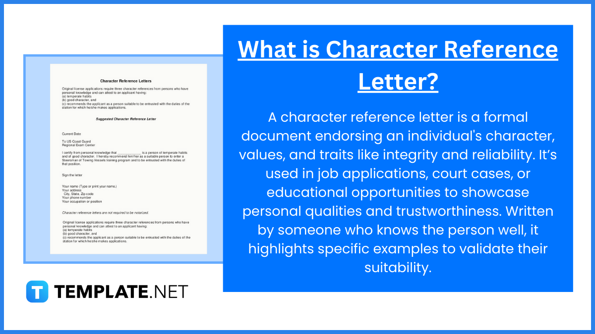 what is character reference letter