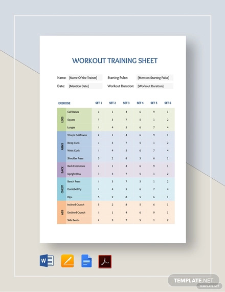 Training Sheet Template - 9+ Free PDF Format Download