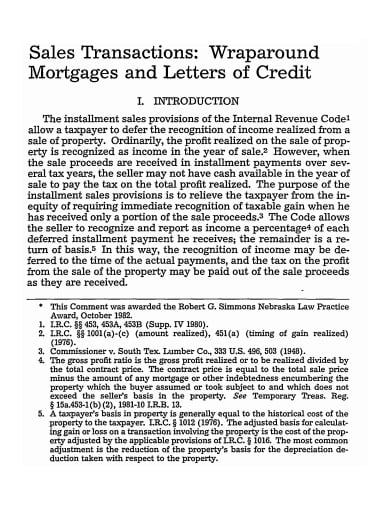 wraparound mortgages and letters