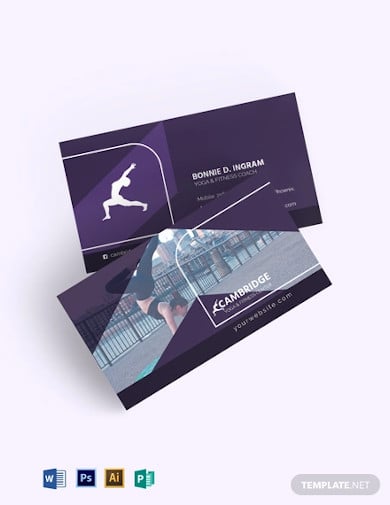 yoga and fitness business card template