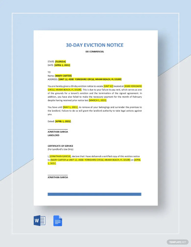 0 day real estate eviction notice template