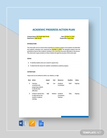 academic-action-plan-template