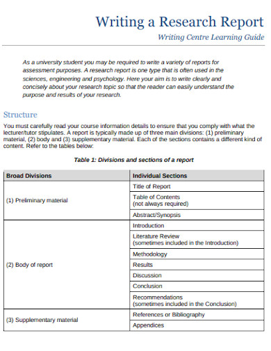 research report on academic journals