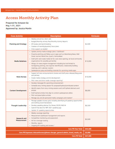 36+ Activity Plan - Sample, Example, Format