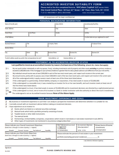 9+ Investor Qualification Form Templates in DOC | PDF