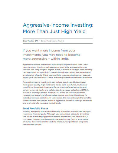 aggressive income investing