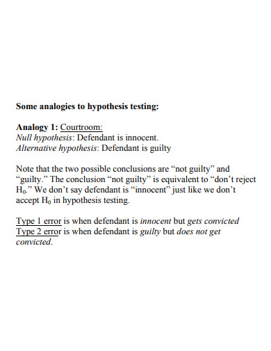 null hypothesis word form