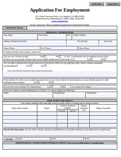 application-for-employment-template