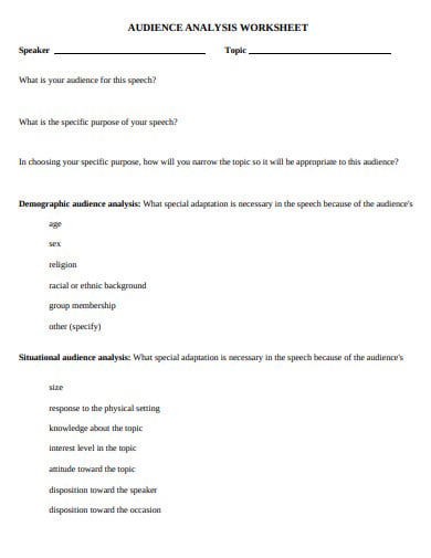 audience analysis worksheet template