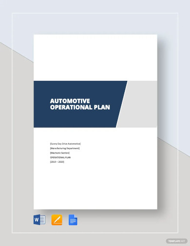 automotive operational plan template