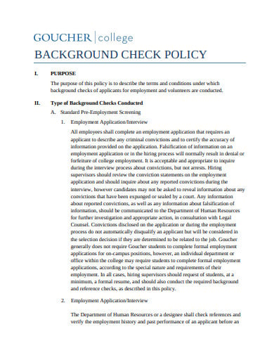 background check policy and procedure example