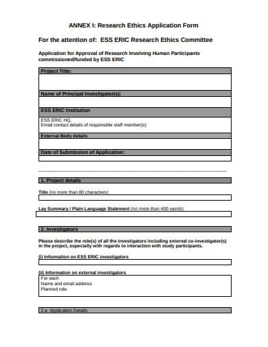 baisic research ethics committee application form