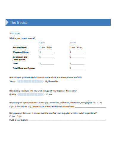 basic client discovery form