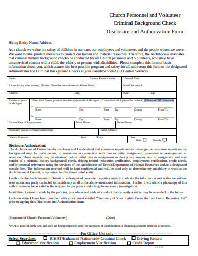 11+ Criminal Background Check Form Templates in PDF | DOC