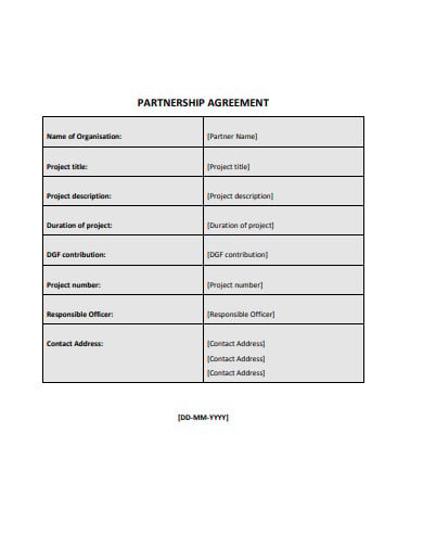 basic event partnership agreement template