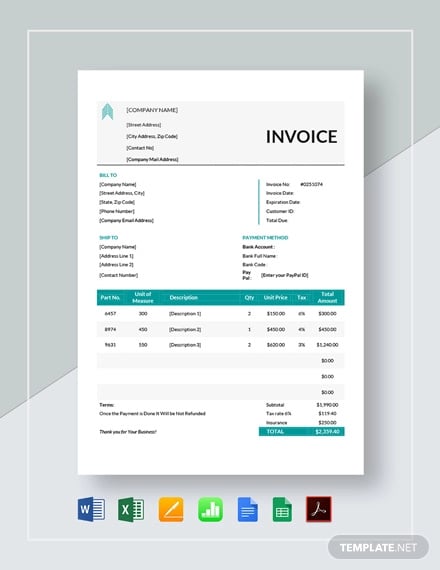 basic proforma invoice template
