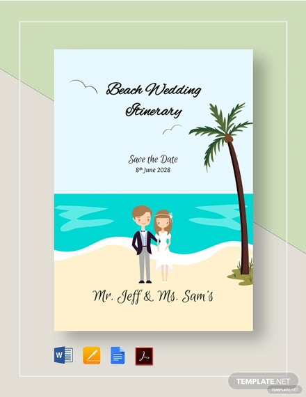 52+ Wedding Itinerary Templates - DOC, PDF, PSD