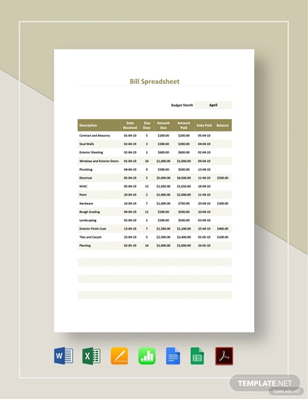 how to do billing in excel