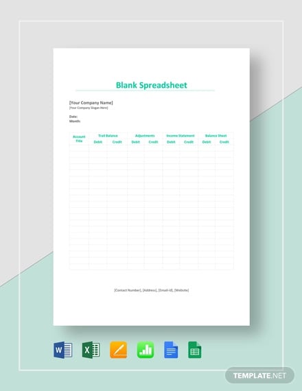 blank spreadsheet template