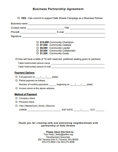 business event partnership agreement template
