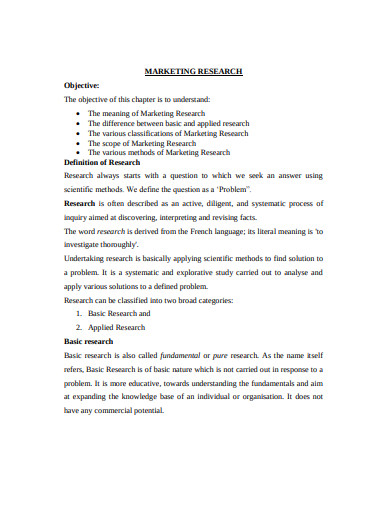 business marketing research plan template