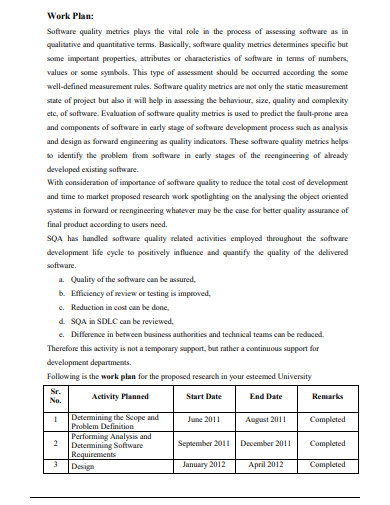 12 Research Work Plan Templates In PDF MS Word