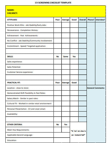 cv-screening-checklist-template