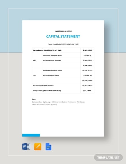 capital statement template