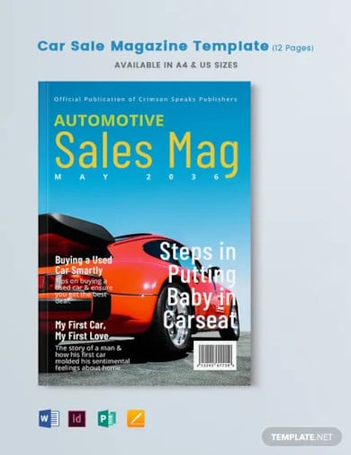 car sale magazine template