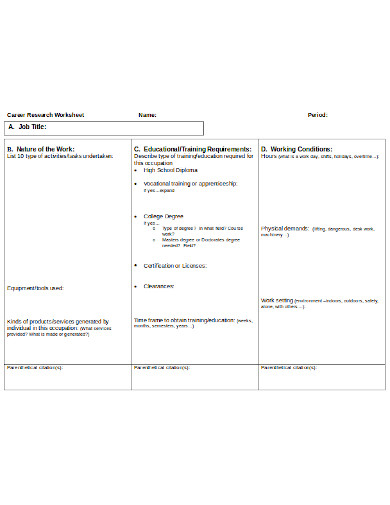 FREE 10+ Research Worksheet Templates in PDF | MS Word | Free & Premium