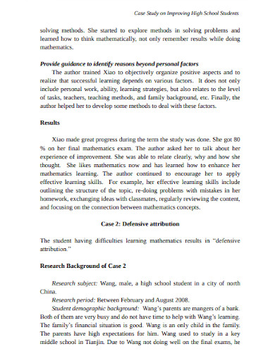 education case study thesis