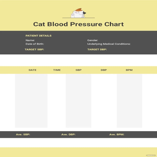 cat blood pressure chart
