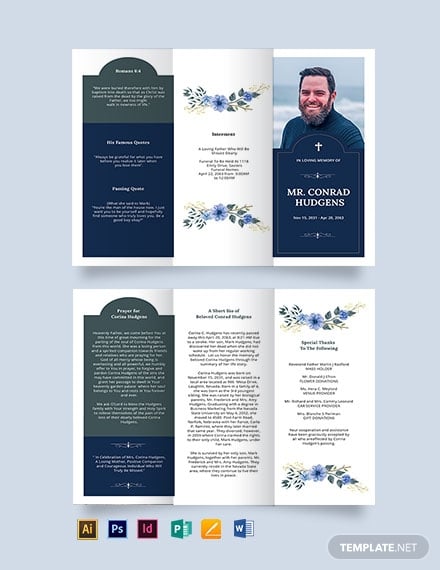 catholic burial funeral tri fold brochure