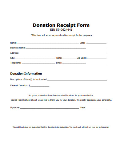 Tax Deductible Donation Receipt Template Collection