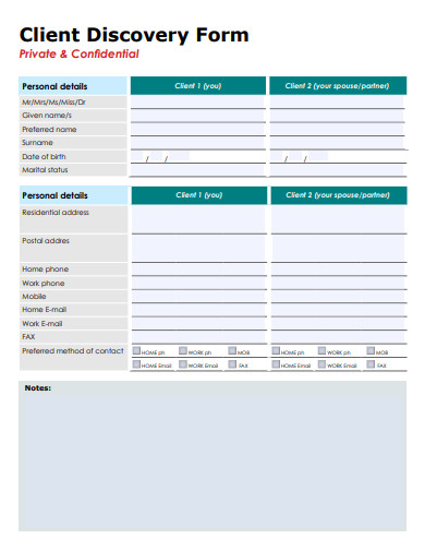 client discovery form