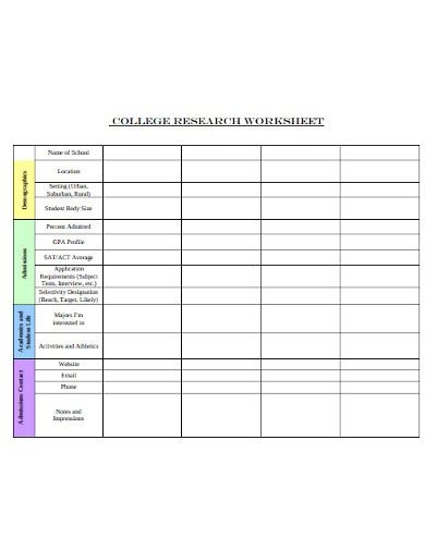 research facts worksheet