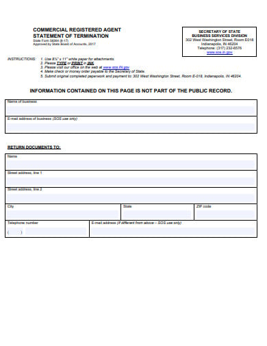 commercial termination statement template