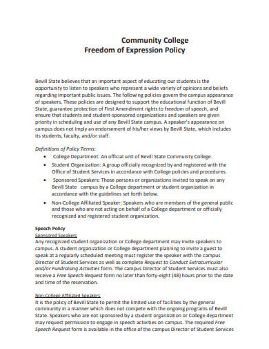 community-college-student-freedom-of-expression-policy