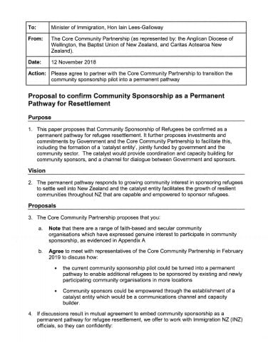 community proposal partnership letter