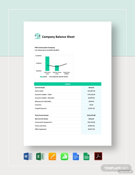 company balance sheet
