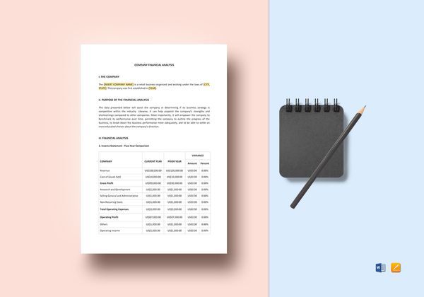 company financial analysis template 600x420