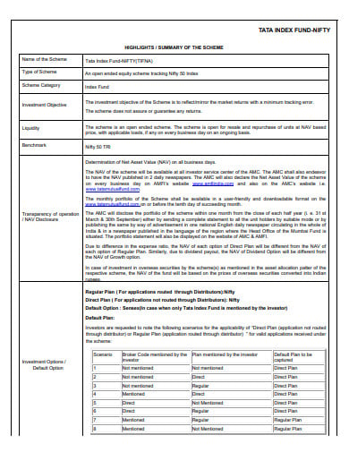 company index fund template