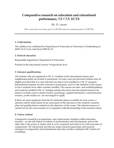 comparative study research proposal