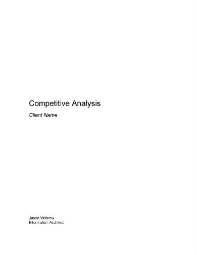 competitive analysis sample template