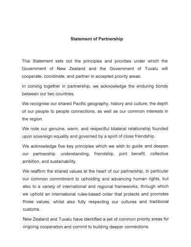 coordinate statement of partnership
