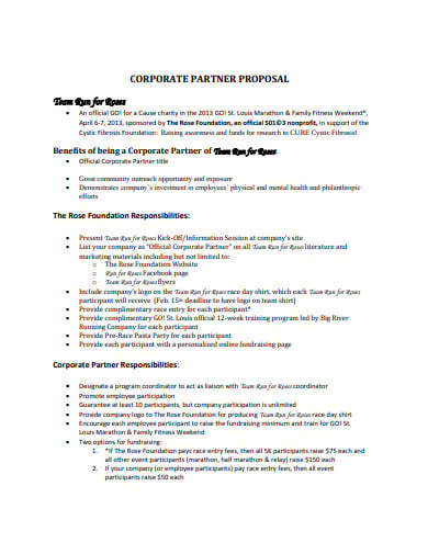 corporate partner proposal format
