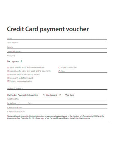 credit card payment voucher example